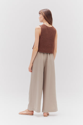 Textured Wide Leg Pant