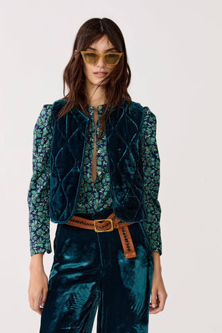 Waves Velvet Quilted Vest