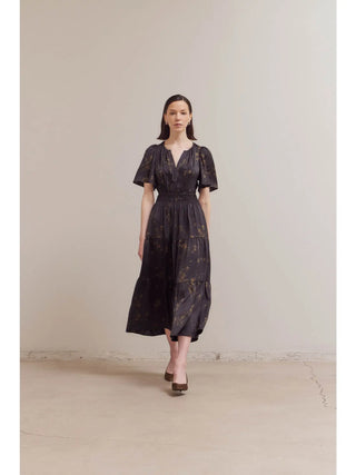 Lizzie Floral Print Satin Dress with Pockets