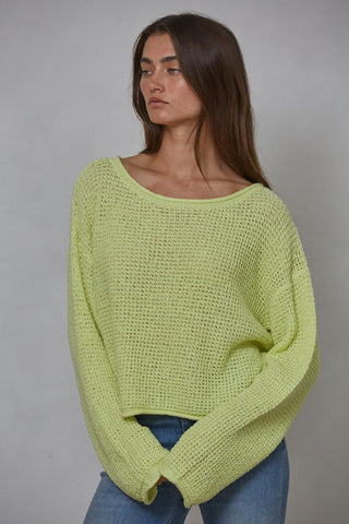 Laurien Pullover Waffle Sweater -  Inchworm