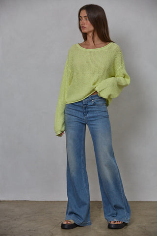 Laurien Pullover Waffle Sweater -  Inchworm