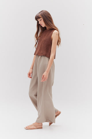 Textured Wide Leg Pant