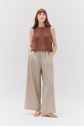 Textured Wide Leg Pant