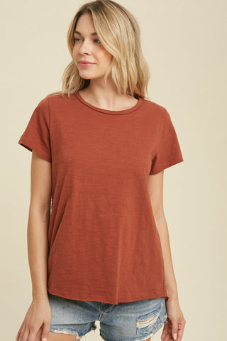 Bree Cotton Short Sleeve Peplum Tee