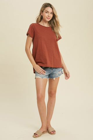 Bree Cotton Short Sleeve Peplum Tee