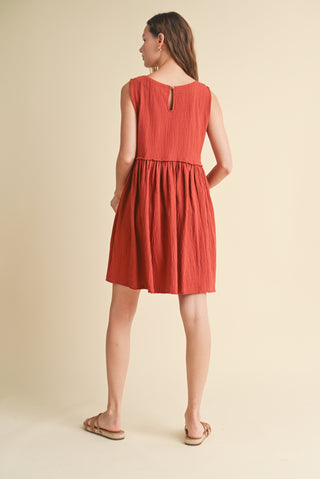 Clara Cotton Blend Mini Dress with Pockets