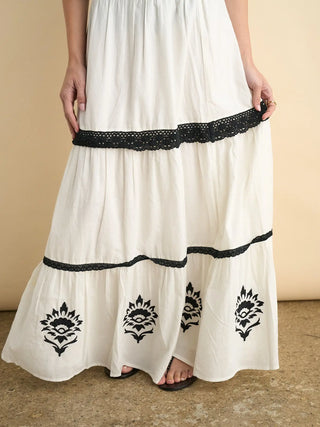 Eleanor Embroidered Midi Skirt