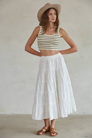 The Ruffled Flare Midi Skirt