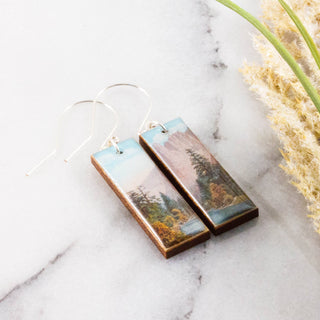 Yosemite National Park California Vintage Postcard Earrings
