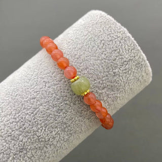 Agate Bracelet with Nephrite Charm