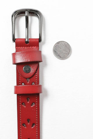 Petal Punch-Out Leather Belt