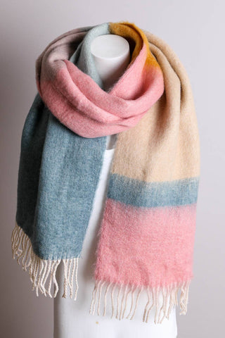 Palette Color Block Faux Mohair Scarf