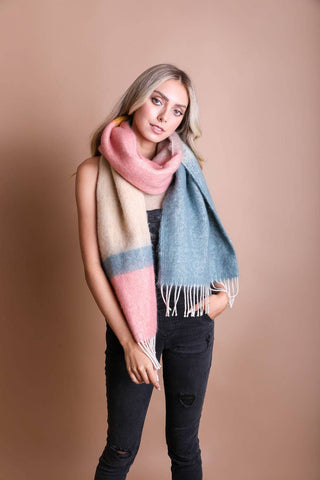 Palette Color Block Faux Mohair Scarf