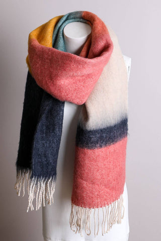 Palette Color Block Faux Mohair Scarf