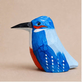 Hand-carved, hand-painted Kingfisher Figurine