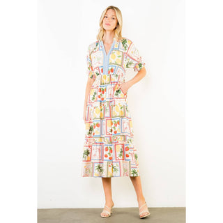 The Fruit Print Midi Dress