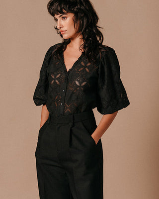 Allison Black Lace Blouse