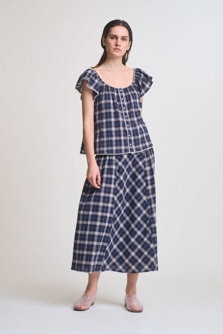 Bramble Plaid Button Front Blouse