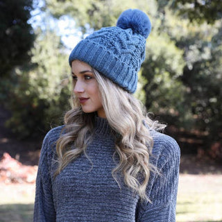 Chalet Thermal-Lined Cable Knit Pom Beanie