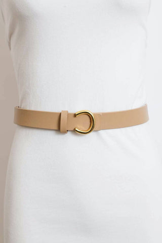 Gold Horseshoe Leather Belt