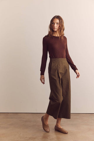 Pleated Cotton Trousers