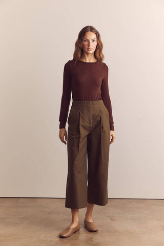 Pleated Cotton Trousers