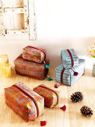 Silk Kantha Toiletry Bag