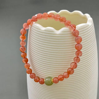 Agate Bracelet with Nephrite Charm