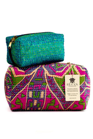 Silk Kantha Toiletry Bag