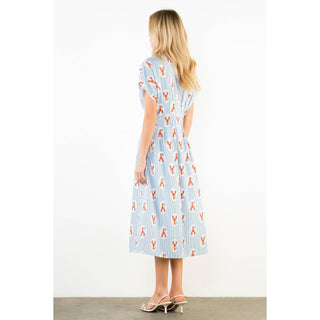 The Lobster Print Stripe Dress