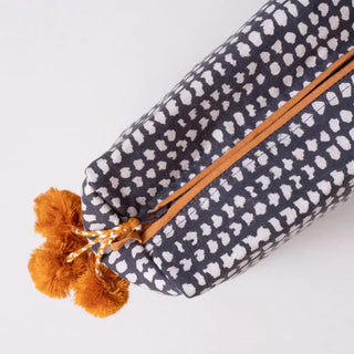 Navy Dot Block Printed Toiletry Bag