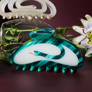 Serpent Jade Green Acetate Claw Clip