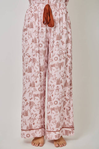 Gingerbread Toile Pajama Pants