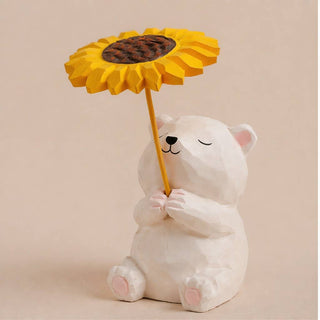 Bear Holding Sunflower