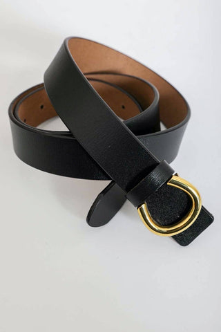 Gold Horseshoe Leather Belt