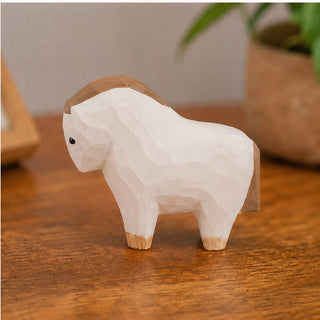 Hand-Carved Basswood Horse Figurine
