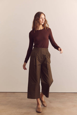 Pleated Cotton Trousers