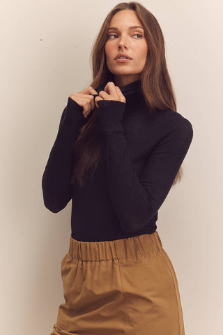 Wool Blend Lightweight Turtleneck Sweater