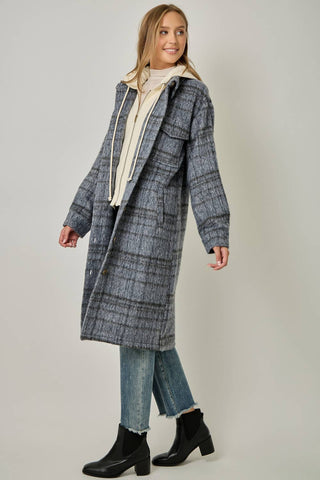 Highlands Hooded Twofer Plaid Jacket