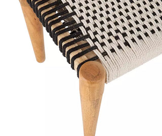 Black & White Rope & Wood Bench