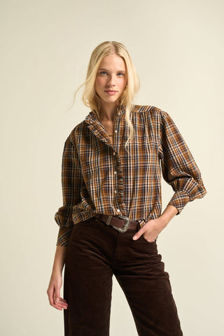 Alexa Plaid Blouse - Blue