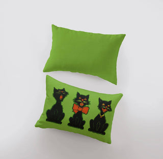 Vintage Halloween Cats Lumbar Pillow — 12x18"