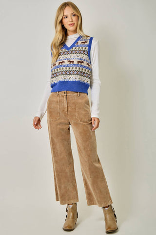 Lodge Fair Isle Moose Sweater Vest