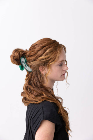 Serpent Jade Green Acetate Claw Clip