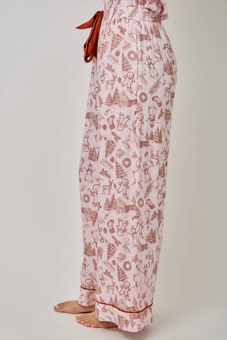 Gingerbread Toile Pajama Pants