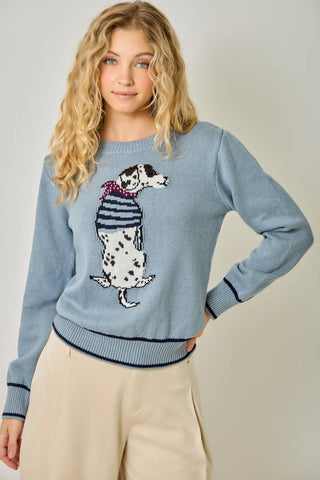 Dapper Dalmatian Scarf Dog Sweater