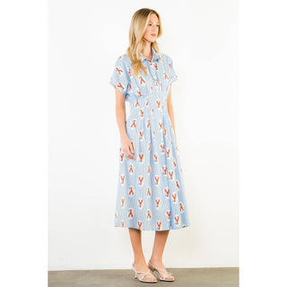 The Lobster Print Stripe Dress