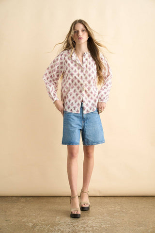 The Valentina Cotton Voile Blouse — Rose