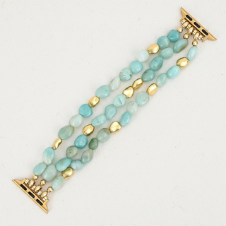 Amazonite Gold Nugget Stretch Apple Watch Strap