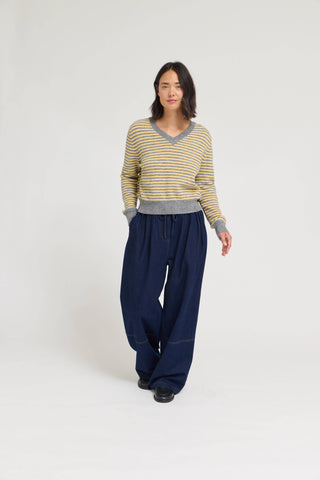 Goldfinch Striped V-Neck Sweater